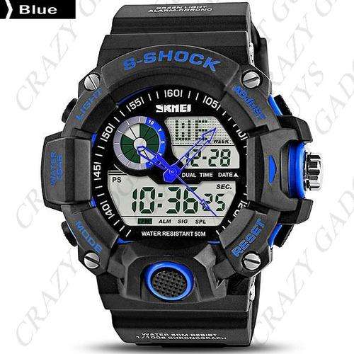 SKMEI 2 Movements 50m Water Proof Sports Analog-digital Electronic Quartz Watch Wrist Watch
