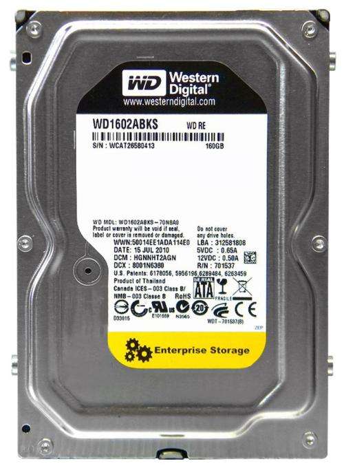 Western Digital 160GB Enterprise 3.5" SATA Hard Disk Drive