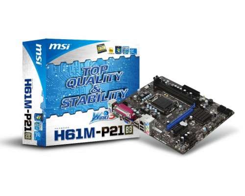 i5 MSI INTEL CORE i5-2500 H61M-P21 (B3) LGA 1155 Intel H61 Micro ATX Intel Motherboard