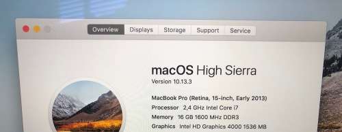 MACBOOK PRO RETINA 15" INTEL CORE i7, 240GB SSD, 16GB RAM, 2.40GHz, QUAD CORE, DUAL GRAPHICS