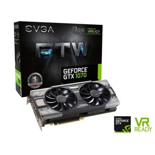 EVGA GeForce GTX 1070 FTW Gaming ACX 3.0 08G-P4-6276-KR 8GB GDDR5 256-bit PCI-E 3.0 Desktop Graphics