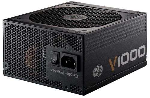 Cooler Master V1000 80 Plus Fully Modular Power Supply Unit - Black