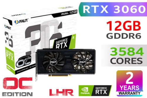 Palit GeForce RTX 3060 Dual NE63060019K9-190AD 12GB GDDR6 192-bit PCI-E 4.0 Desktop Graphics Card