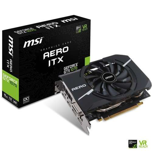 MSI GeForce GTX 1070 Aero ITX 8G OC 8GB GDDR5 256-bit PCI-E 3.0 Desktop Graphics Card
