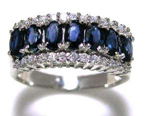 10K WHITE GOLD SAPPHIRE AND DIAMOND RING!! 1.750CTS!