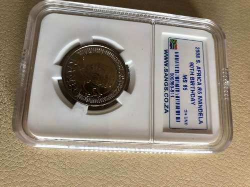 *** Mandela R5 birthday coin SANGS graded ms65.