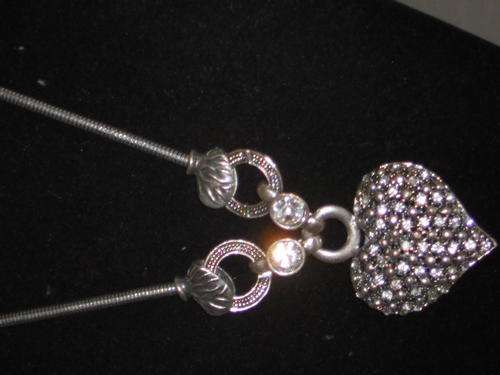 Heart Pendant with diamante detail on chain
