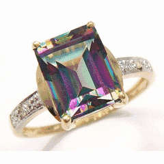 9ct Solid gold with Genuine Diamond and Topaz
