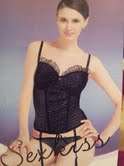 STUNNING  BLACK CORSET WITH MATCHING G STRING GARTER