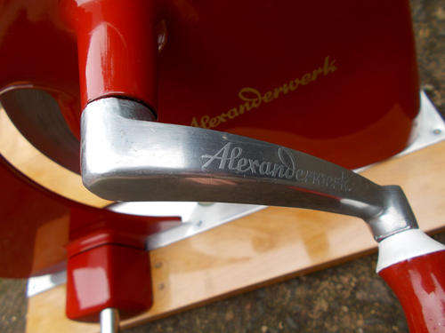 Vintage Alexanderwerk Bread Slider showing ghost brand on polished handle