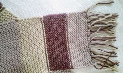 SCARF BROWN / MULTICOLOUR HANDKNITTED THICK WARM WINTER was R139.00