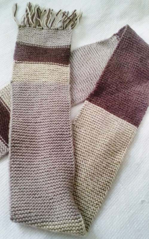 SCARF BROWN / MULTICOLOUR HANDKNITTED THICK WARM WINTER was R139.00