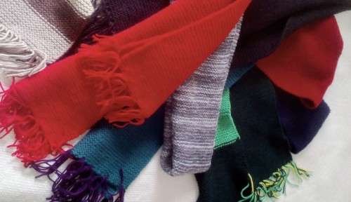 SCARF BROWN / MULTICOLOUR HANDKNITTED THICK WARM WINTER was R139.00