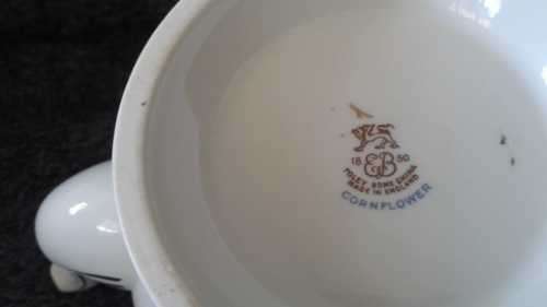 1850 E B Foley Bone China Teapot - Cornflower