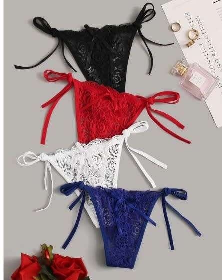 FLORAL LACE THONG