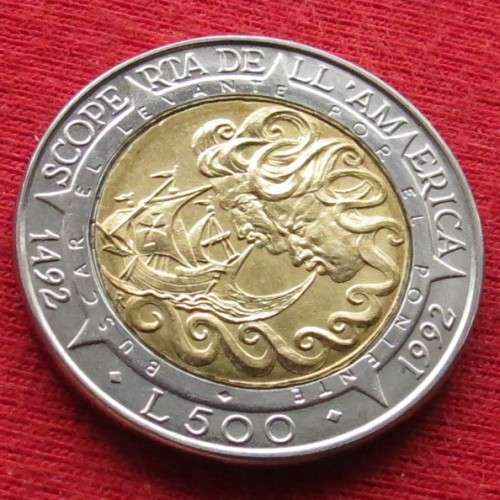 San Marino 500 Lire 1992 bimetal