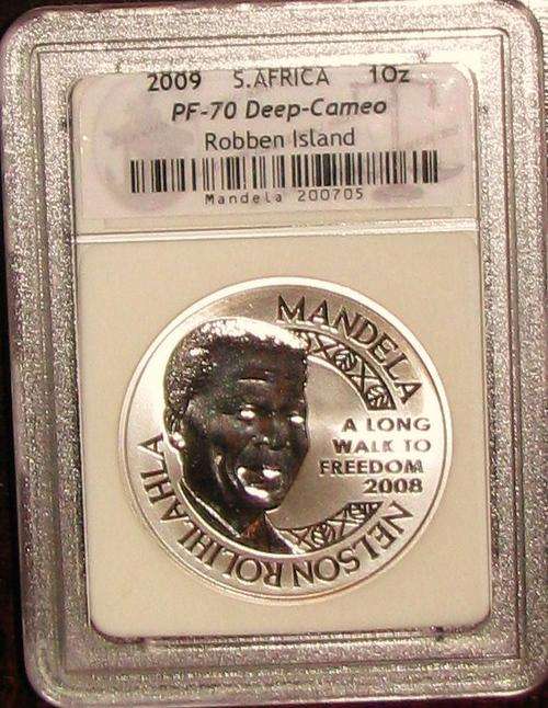 ** Mandela PF-70 Deep Cameo Robben Island **1oz Silver@Mad R10 Start**