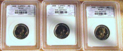 **MS64,MS65,MS66**!! Mandela 90th Birthday Set!! SACGS!!