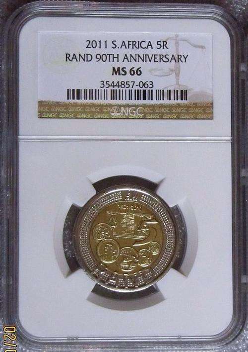 New** NGC MS66 2011 SARB R5 90th Anniversary**