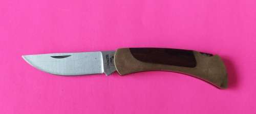 Vintage Wooden and Metal Stainless China Pocket Knife