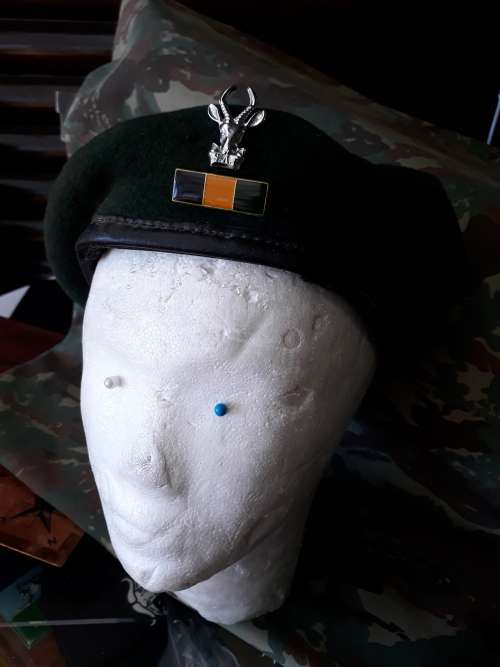 Original South Africa Army Complete Infantry Beret With Balkie And Badge All Pins Intact