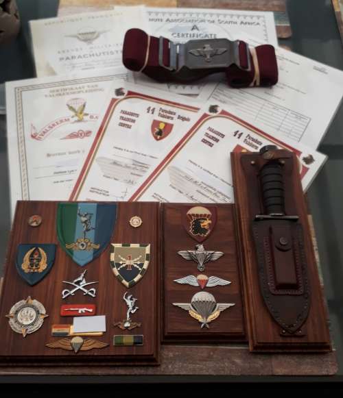 What a Intresting Para Batt Lot Ex Major Jumped With The French Badge Numbered Copy Certificates