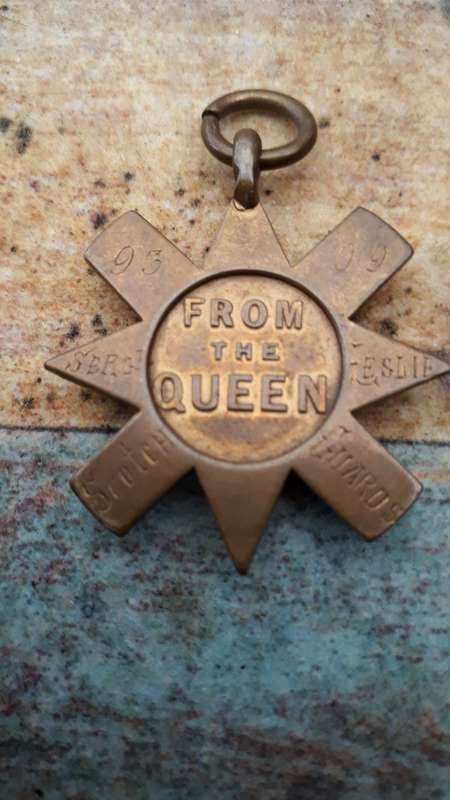 Scares Ashanti Star Medal From The Queen Issue To Sergant Enslie 9309 Scotich Guard