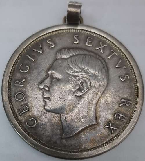 1948 80%Silver 5Shillings in sterling Silver Pendant