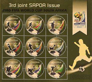 MAURITIUS 2010 3rd SAPOA Joint Issue FIFA Football World Cup Full Sheet Mint NH