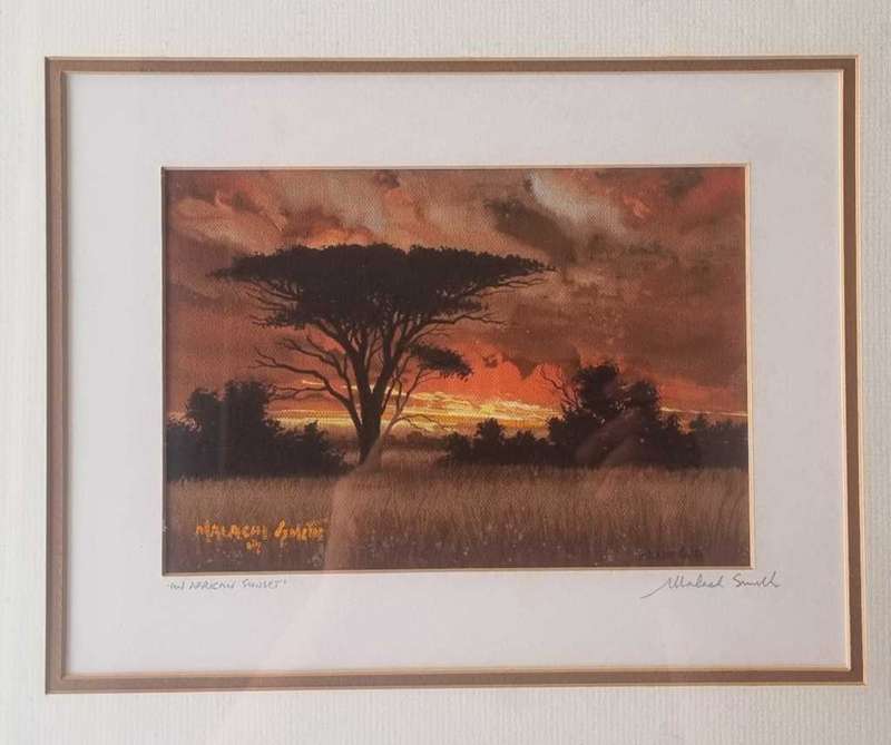 An African Sunset original painting by Malachi Smith