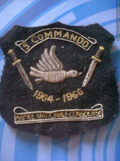 5 COMMANDO ("Mad Mike Hoare's Congo mercenaries) cloth badge - RARE!