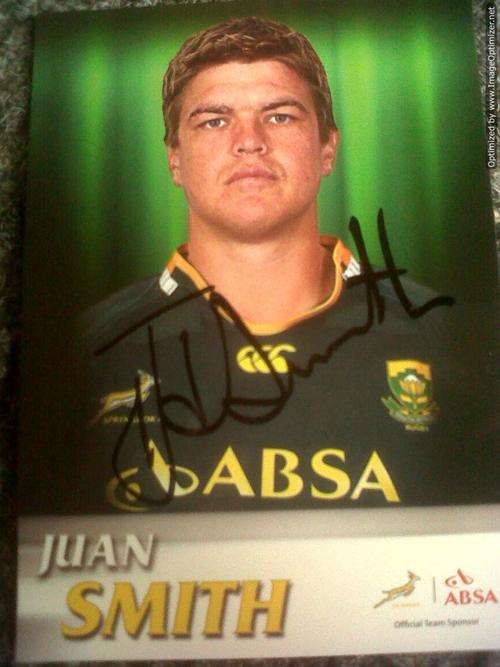 JUAN SMITH - official AUTOGRAPHED Springbok promo card
