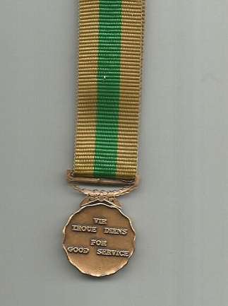 SADF Good Service Medal - Bronze (miniature)
