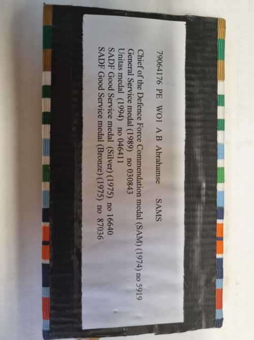 SADF Medal Group x5 to AB Abrahamse