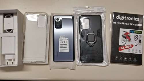 Xiaomi Redmi Note 10 Pro single sim plus Magnetic kickstand shock proof cover and screen protector