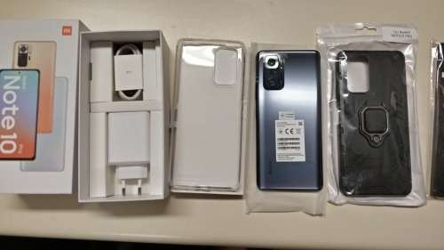 Xiaomi Redmi Note 10 Pro single sim plus Magnetic kickstand shock proof cover and screen protector