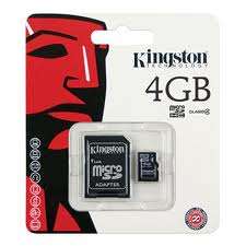 4gb Kingston Micro SD Card & SD Adapter!!