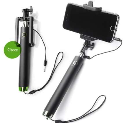 Wired Foldable Selfie Stick, No Charging Required