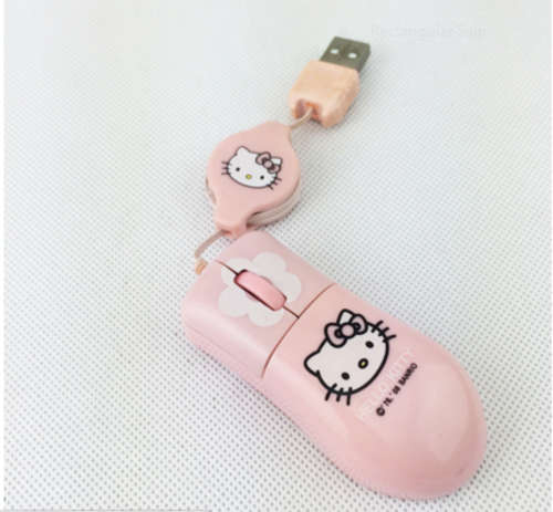 Hello Kitty Retractable Cable USB Mouse