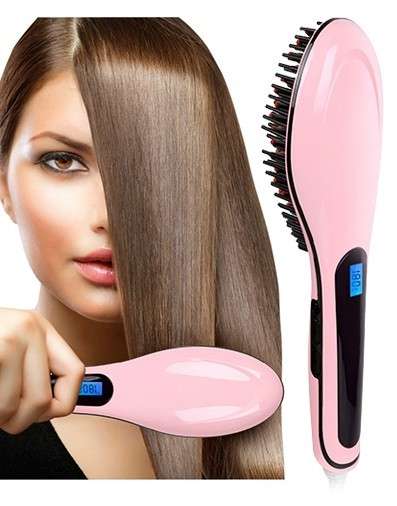 Hair Straightening Brush with Temperature Control