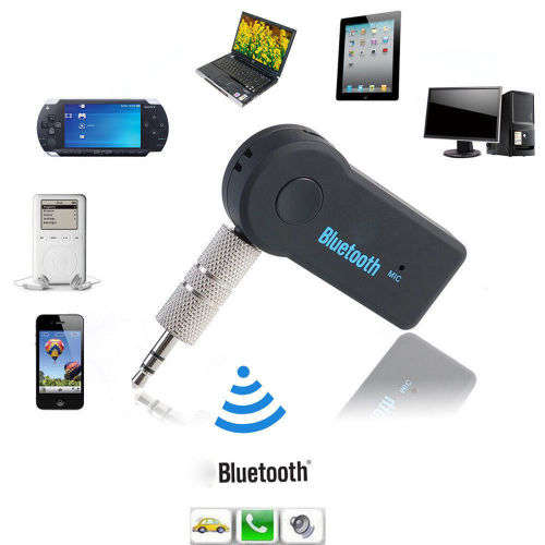 Wireless Bluetooth 3.5mm AUX Audio Stereo Music Home Car Receiver Adapter with Microphone