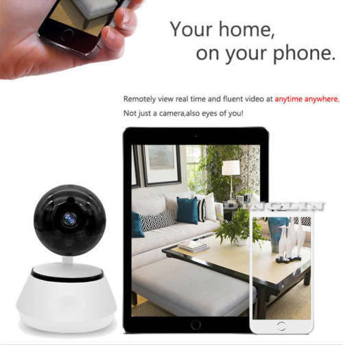 V380 Wifi IP Plug and Play HD Surveillance Nanny Camera with Pan and Tilt