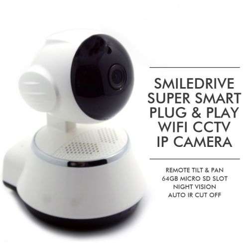 V380 Wifi IP Plug and Play HD Surveillance Nanny Camera with Pan and Tilt