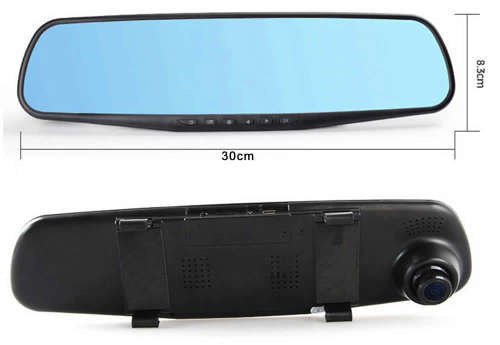 HD 4.3"LCD Dual Lens Dash Cam DVR 3 In 1 Rear view Mirror Front Cam and Rear view Camera