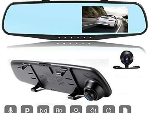 HD 4.3"LCD Dual Lens Dash Cam DVR 3 In 1 Rear view Mirror Front Cam and Rear view Camera