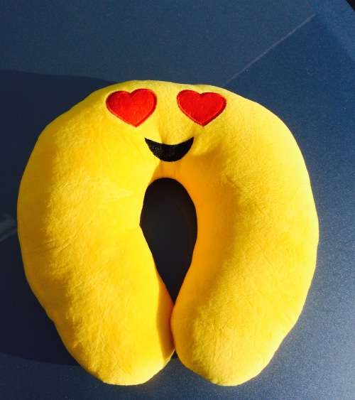 Emoji Travel Pillow with Free Emoji Cube Keyring