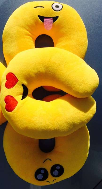 Emoji Travel Pillow with Free Emoji Cube Keyring