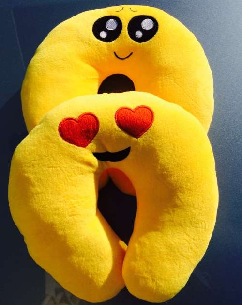 Emoji Travel Pillow with Free Emoji Cube Keyring