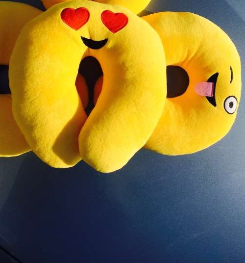 Emoji Travel Pillow with Free Emoji Cube Keyring