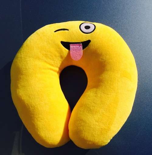 Emoji Travel Pillow with Free Emoji Cube Keyring